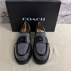 Coach Black and Silver Loafers
